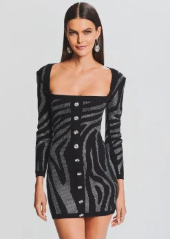 Retrofete Elvira Knit Dress Black/Silver Zebra Online