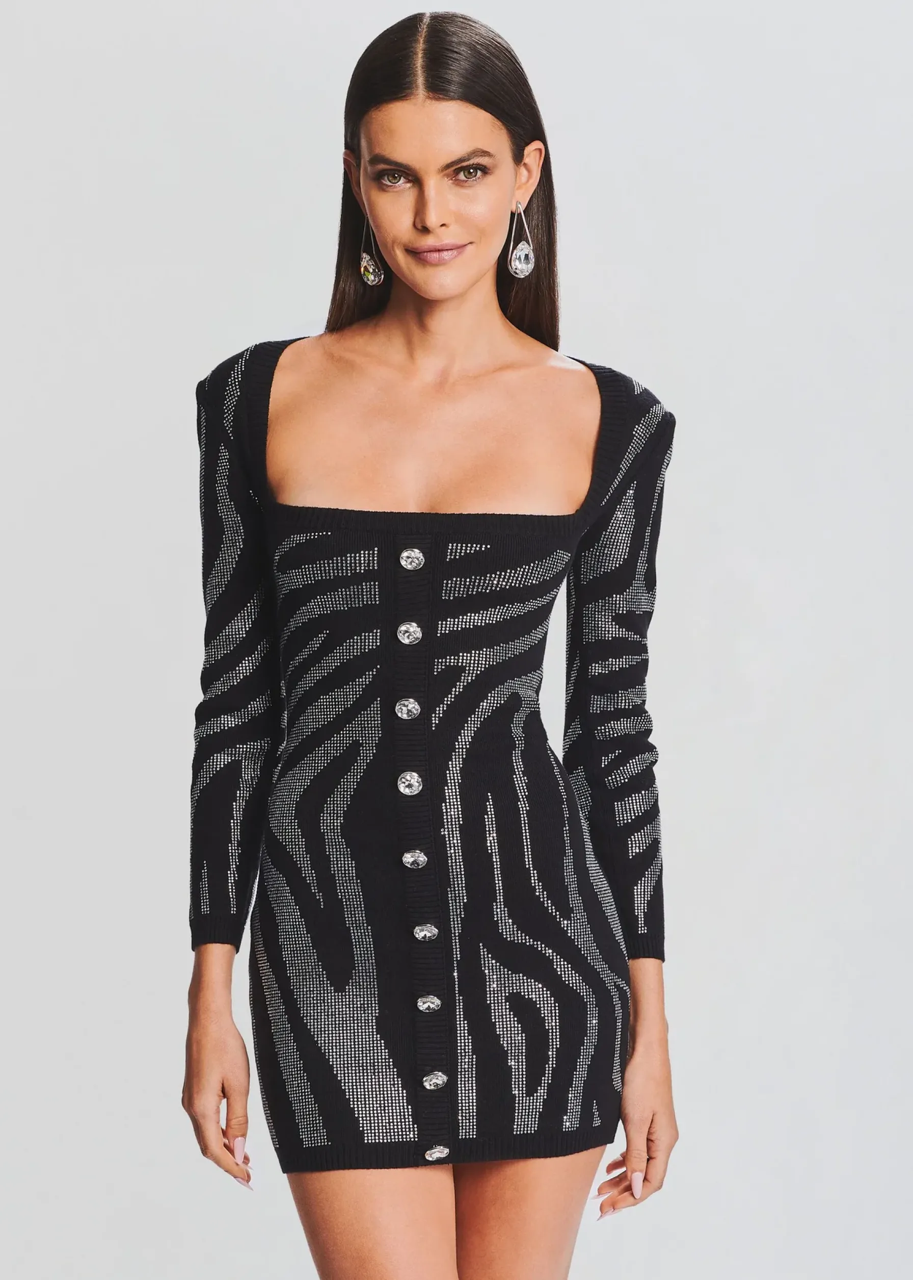 Retrofete Elvira Knit Dress Black/Silver Zebra Online