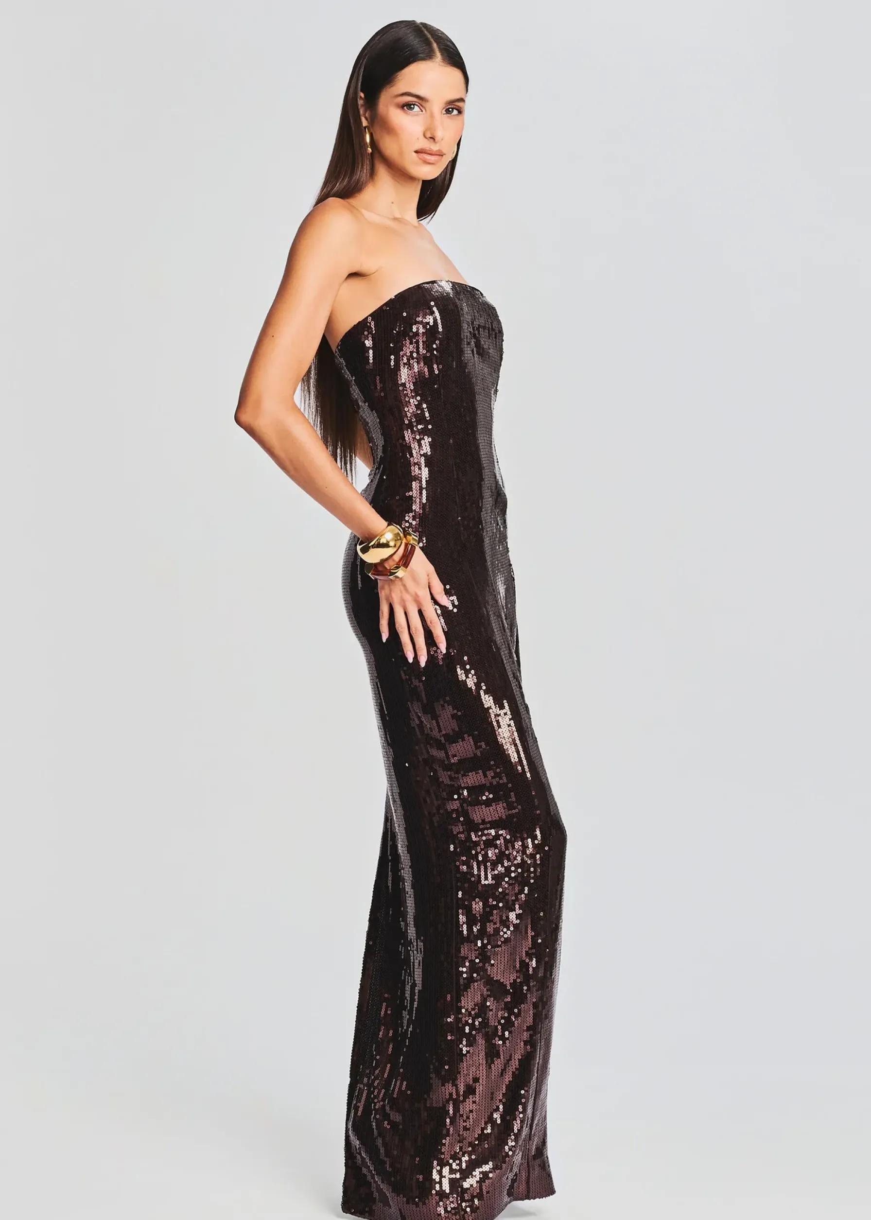 Retrofete Ember Sequin Dress Dark Chocolate Online