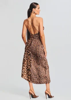 Retrofete Emma Silk Dress Tan Ocelot Online