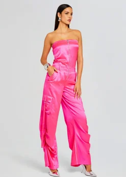 Retrofete Estrella Cargo Jumpsuit Paradise Pink Clearance