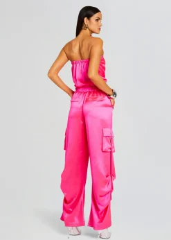 Retrofete Estrella Cargo Jumpsuit Paradise Pink Clearance