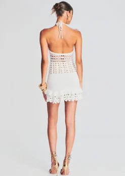 Retrofete Eze Crochet Pearl Embellished Dress White Cheap