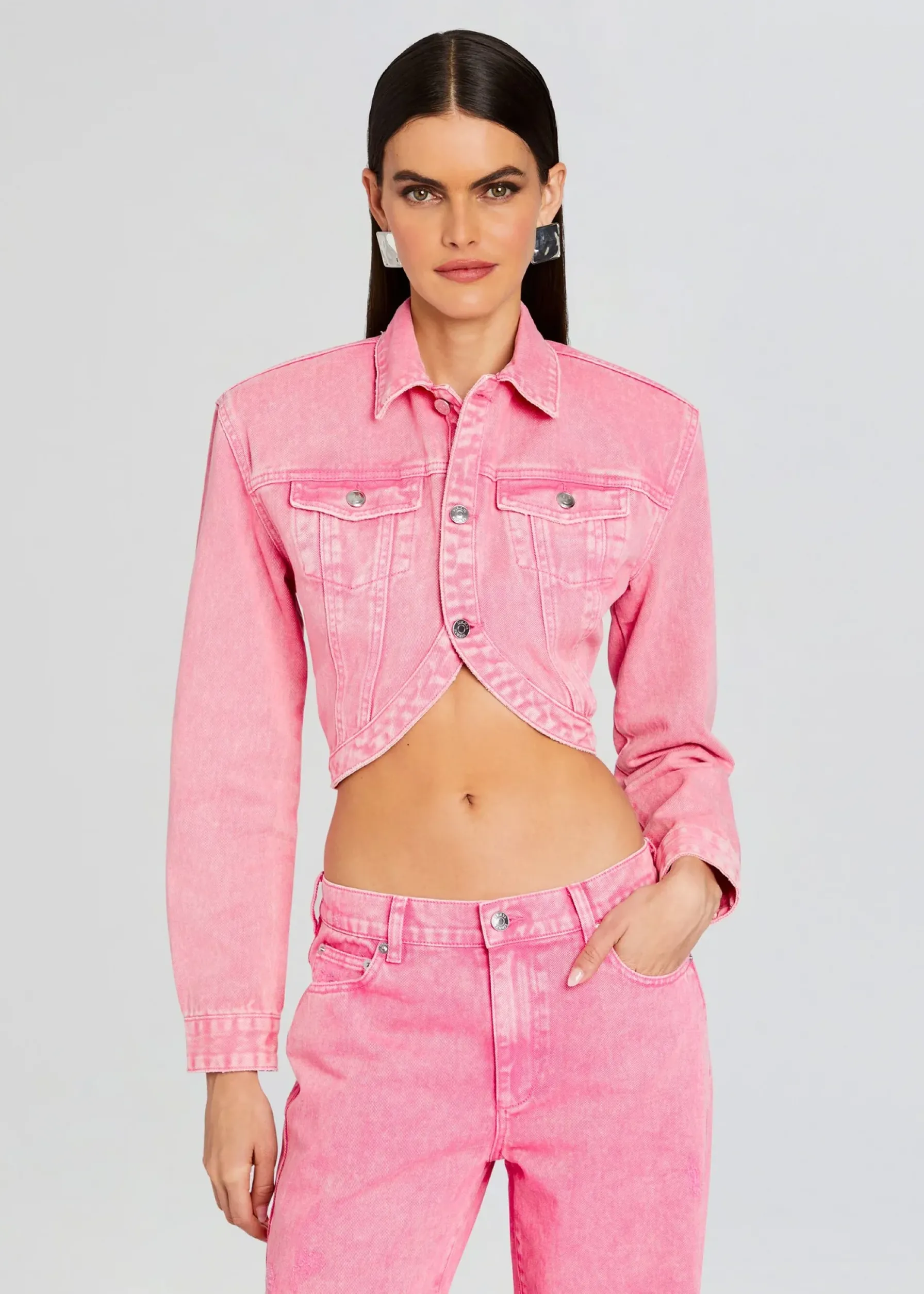 Retrofete Faith Denim Jacket Malibu Pink Hot