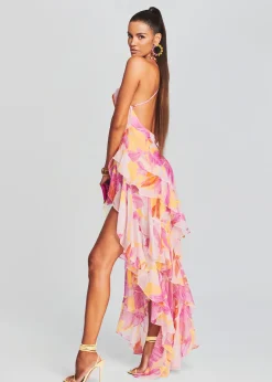 Retrofete Fatima Silk Dress Botanical Floral Discount
