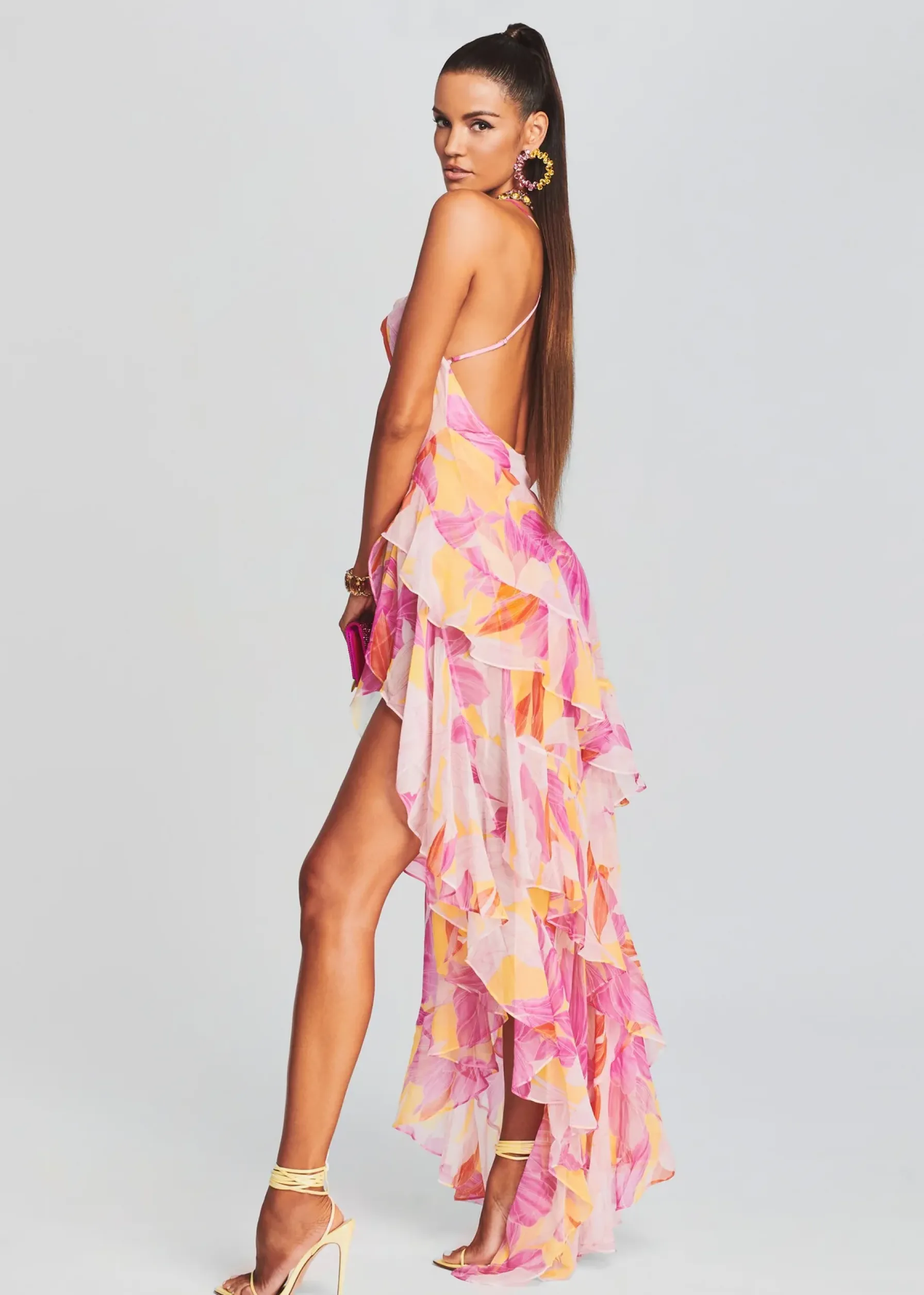 Retrofete Fatima Silk Dress Botanical Floral Discount