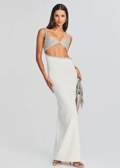 Retrofete Fernanda Dress White/Silver Outlet