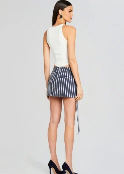 Retrofete Finn Cargo Skirt Navy Stripe Sale