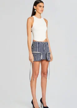 Retrofete Finn Cargo Skirt Navy Stripe Shop