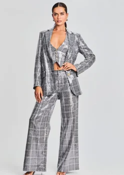 Retrofete Fleur Sequin Pant Grey Plaid Online