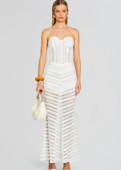 Retrofete Florey Long Dress Natural White Cheap