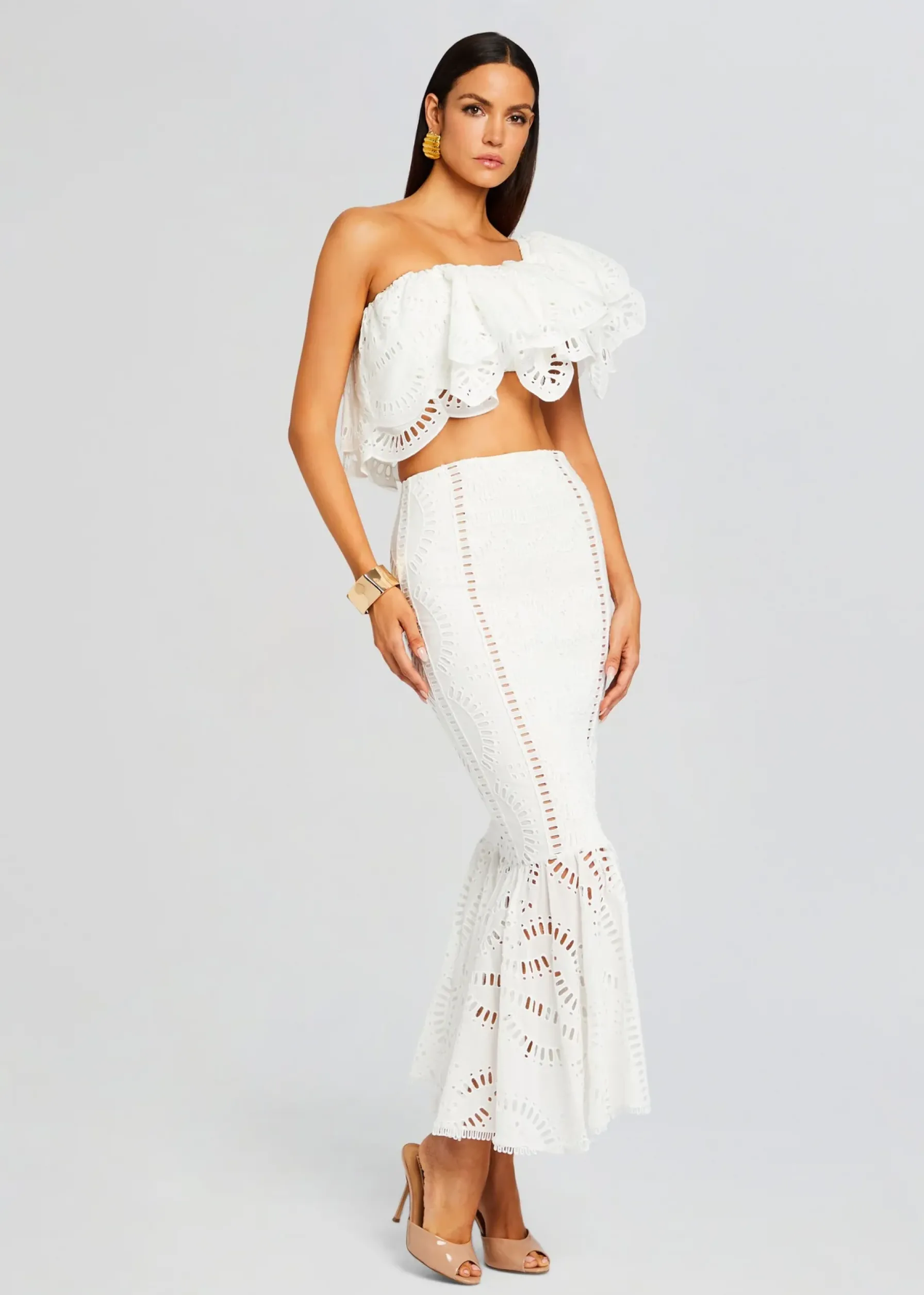 Retrofete Fray Long Skirt White Samoa New