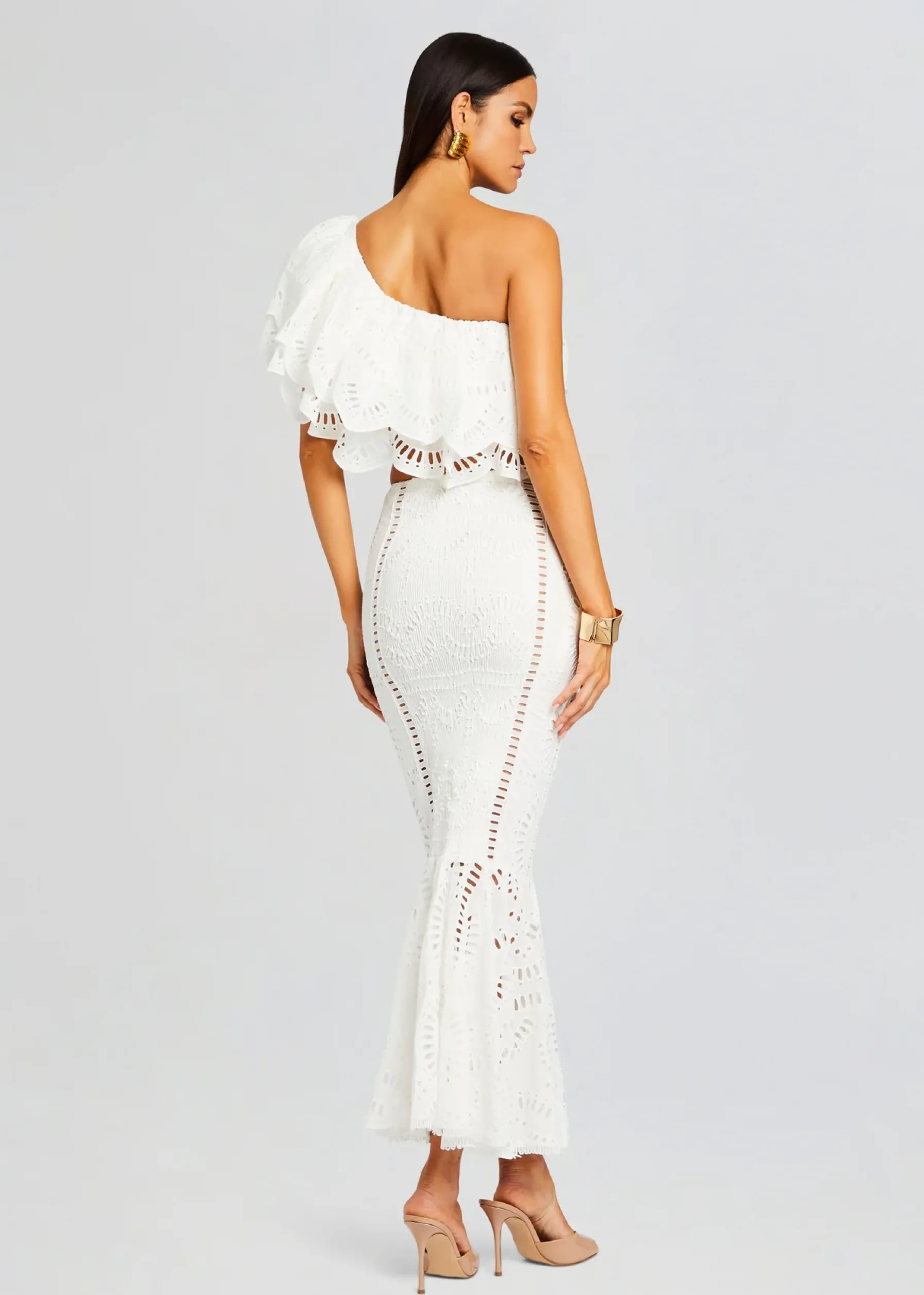 Retrofete Fray Long Skirt White Samoa New