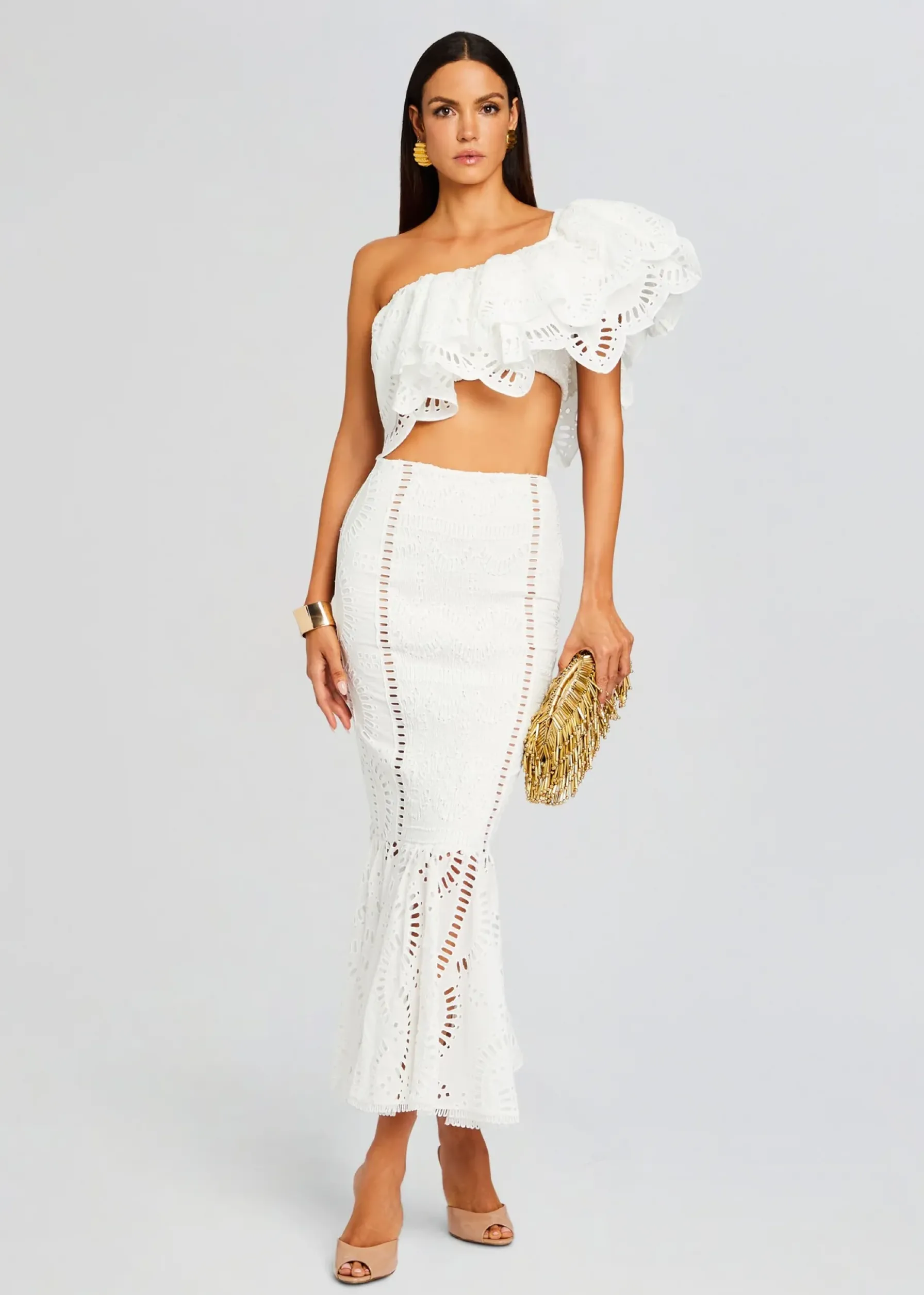 Retrofete Fray Long Skirt White Samoa New