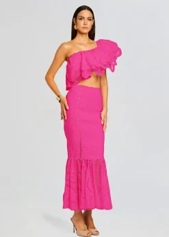 Retrofete Fray Long Skirt Hot Pink Outlet