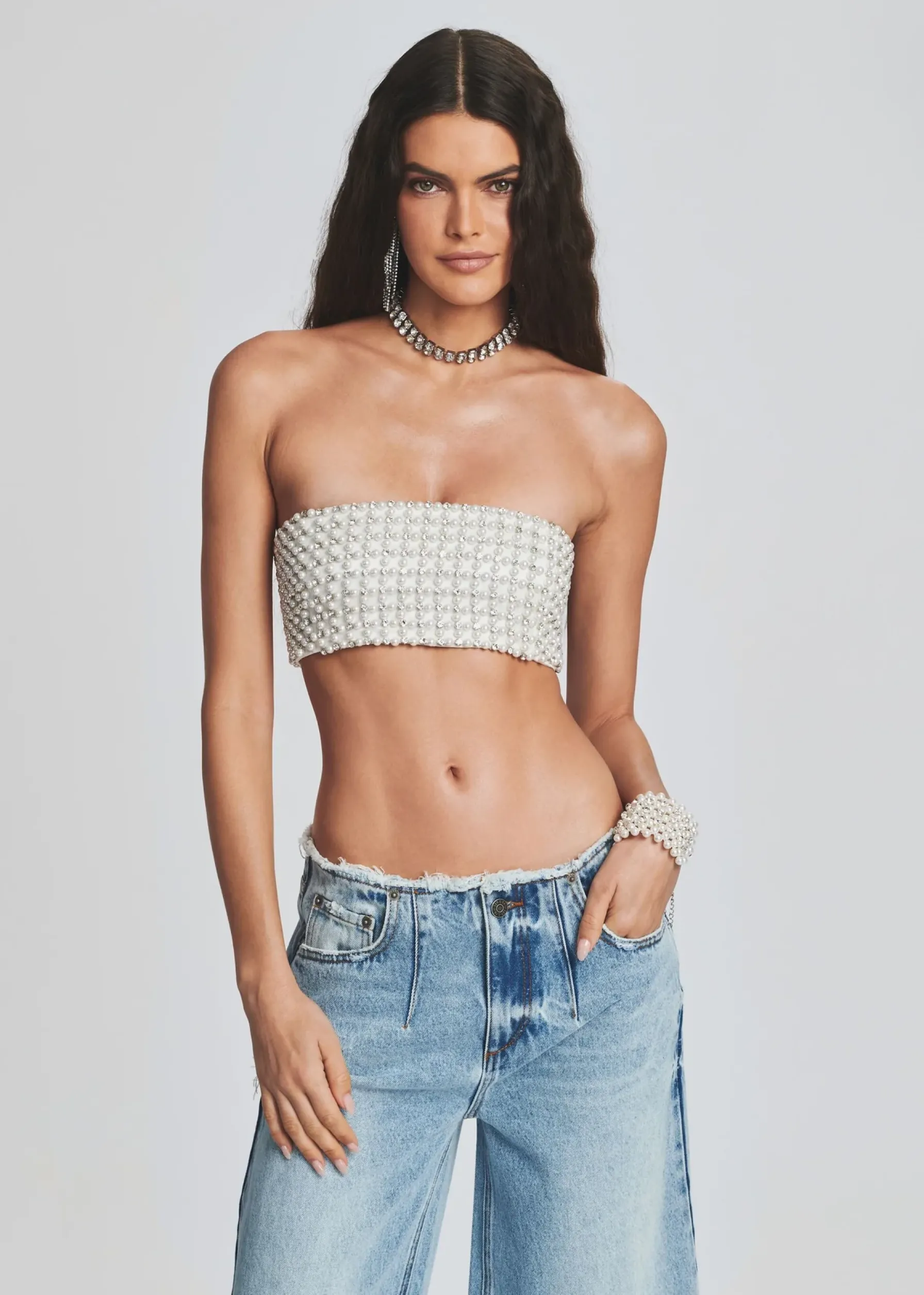 Retrofete Frenchie Pearl Bra White/Silver Clearance