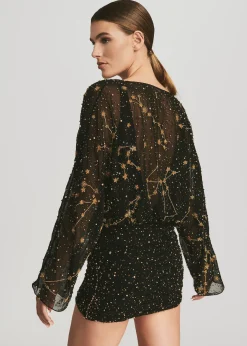 Retrofete Gemini Dress Black/Gold Cheap