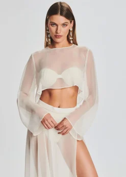 Retrofete Grace Cropped Shirt Cream New