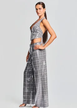 Retrofete Haddy Sequin Vest Grey Plaid Cheap