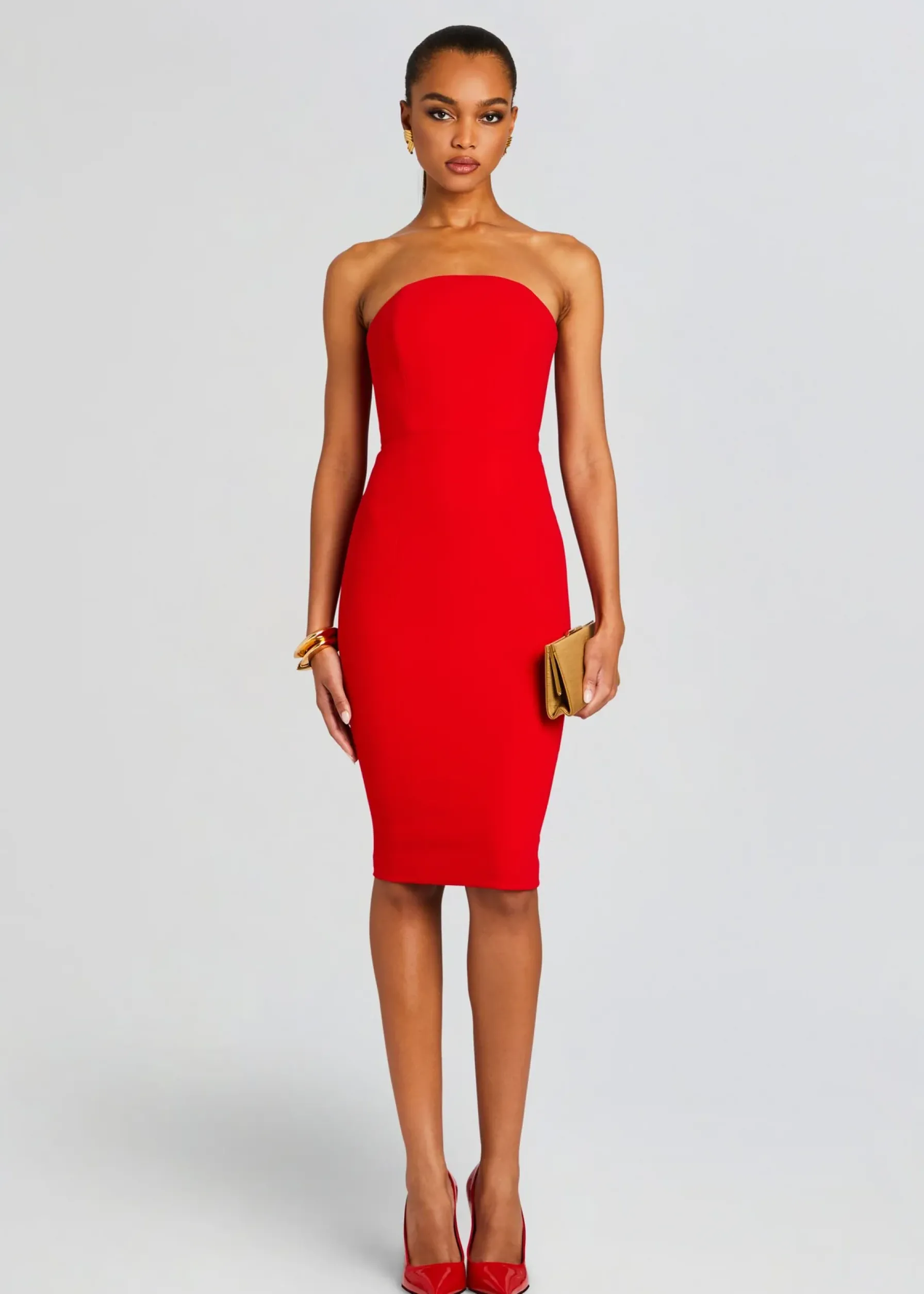 Retrofete Half Moon Midi Dress Red Best