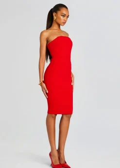 Retrofete Half Moon Midi Dress Red Best
