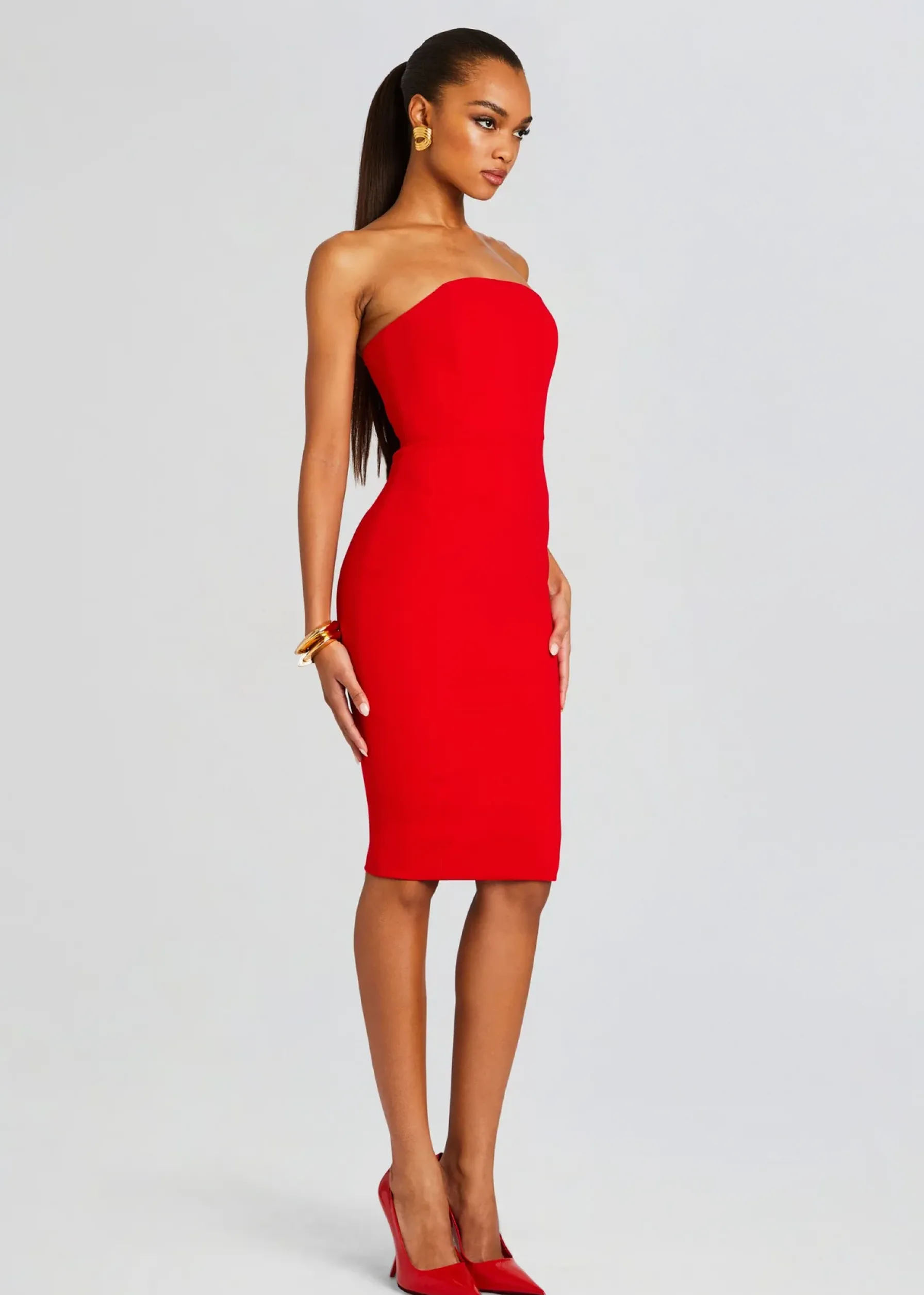 Retrofete Half Moon Midi Dress Red Best