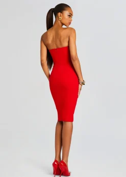 Retrofete Half Moon Midi Dress Red Best