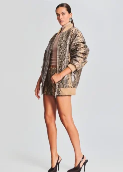 Retrofete Halle Leather Jacket Tannin Snake Outlet