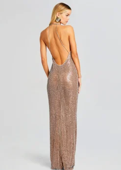 Retrofete Haven Embellished Dress Tannin/Silver Sale
