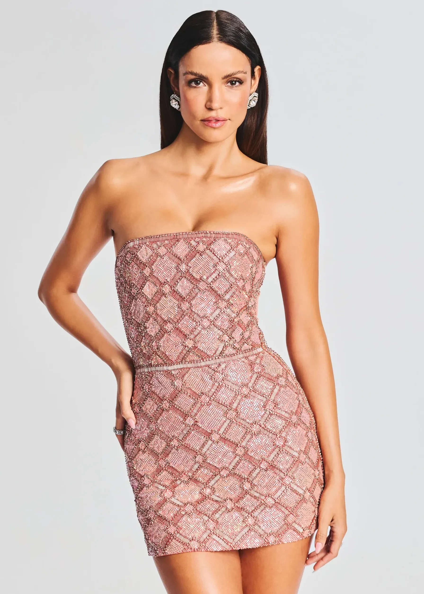 Retrofete Heather Sequin Chainmail Dress Iridescent Coral Best Sale