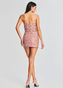 Retrofete Heather Sequin Chainmail Dress Iridescent Coral Fashion