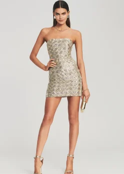 Retrofete Heather Sequin Dress Silver/Gold Best Sale