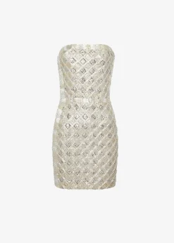 Retrofete Heather Sequin Dress Silver/Gold Sale