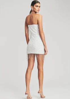 Retrofete Heather Sequin Star Fringe Dress White w/ Stars Shop