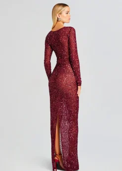 Retrofete Heidi Sequin Dress Merlot Clearance