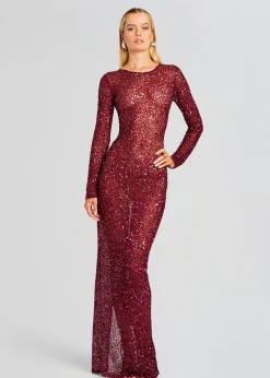 Retrofete Heidi Sequin Dress Merlot Clearance