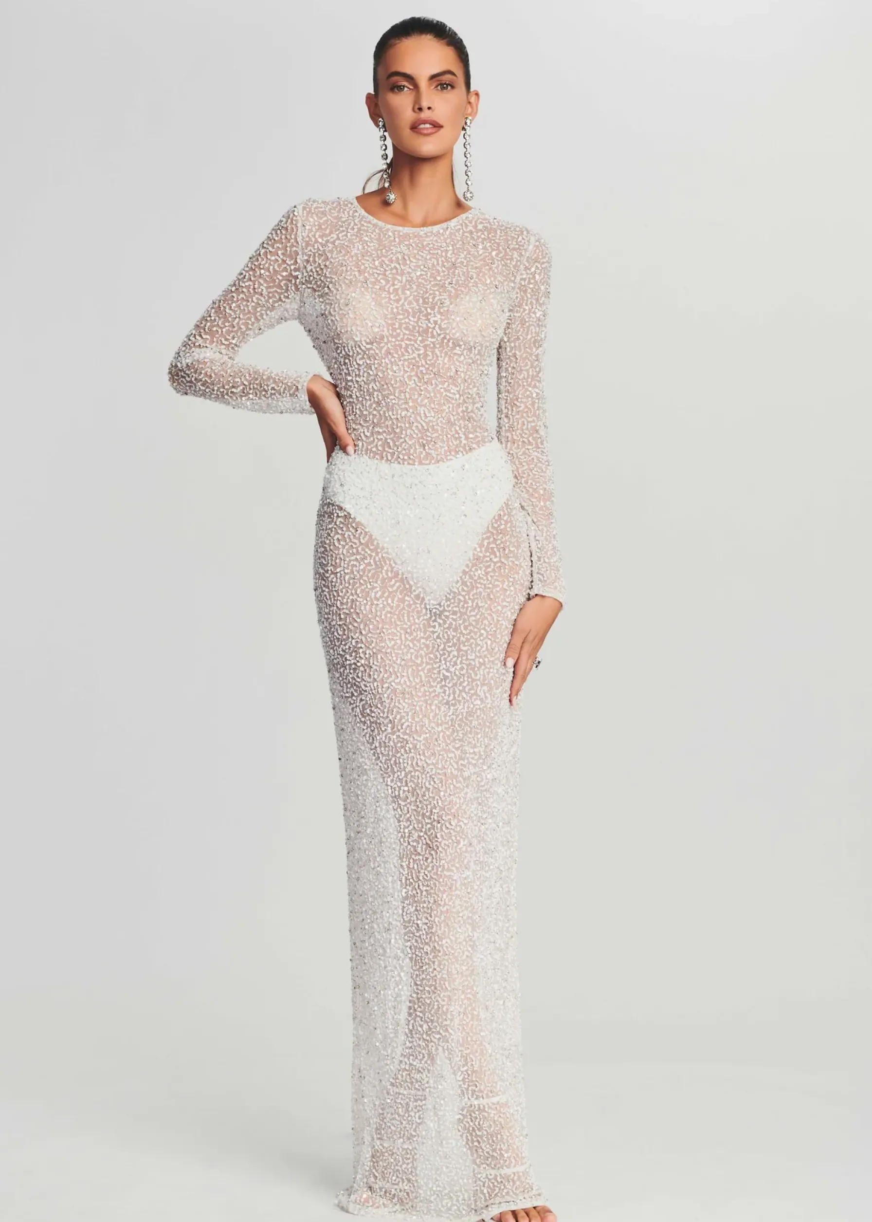Retrofete Heidi Sequin Dress White Flash Sale