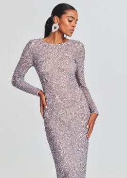 Retrofete Heidi Sequin Dress Mink Grey Best