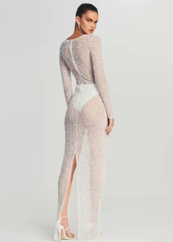 Retrofete Heidi Sequin Dress White Sale