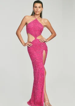 Retrofete Hendrix Sequin Tiger Stripe Dress Fuchsia Tiger Stripe Flash Sale