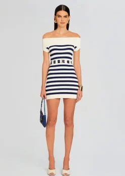 Retrofete Hull Knit Dress Cream/ Navy Best Sale