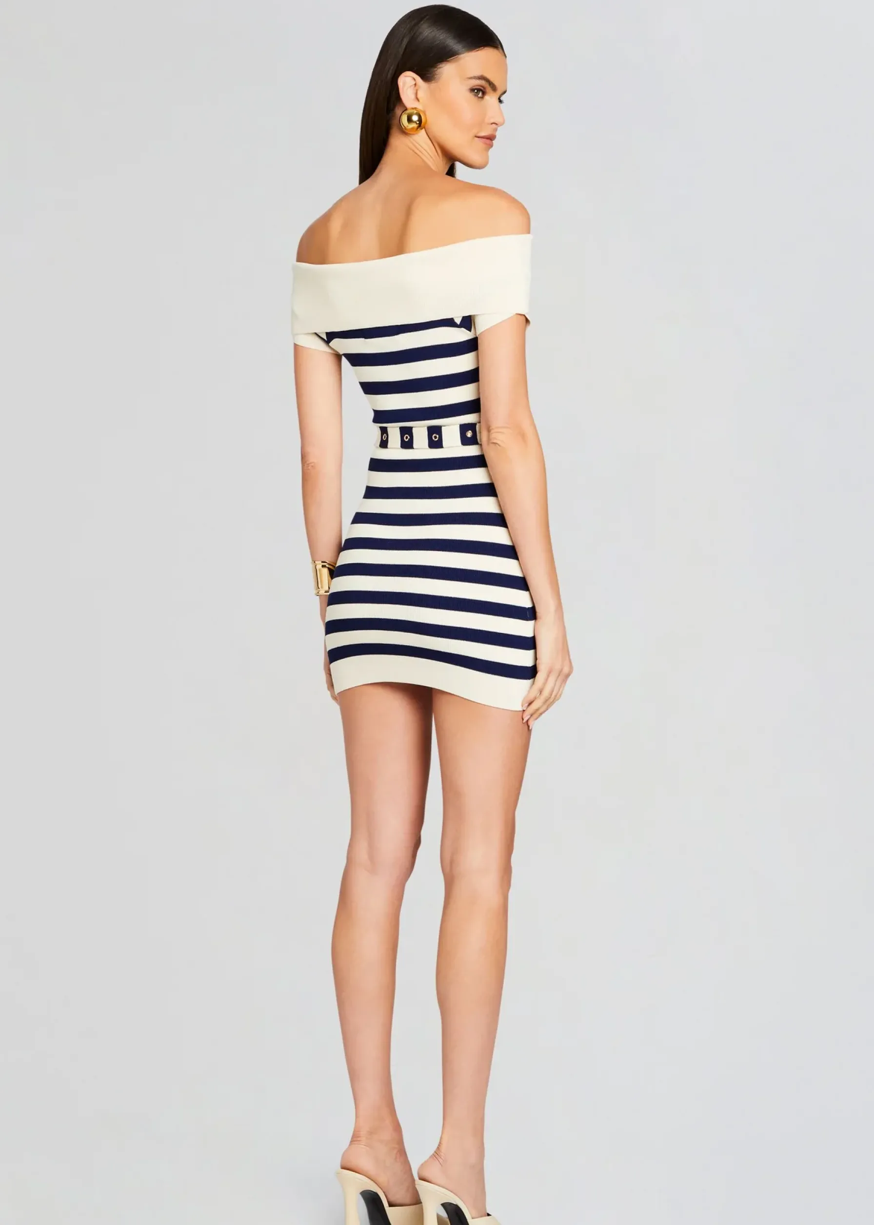 Retrofete Hull Knit Dress Cream/ Navy Shop