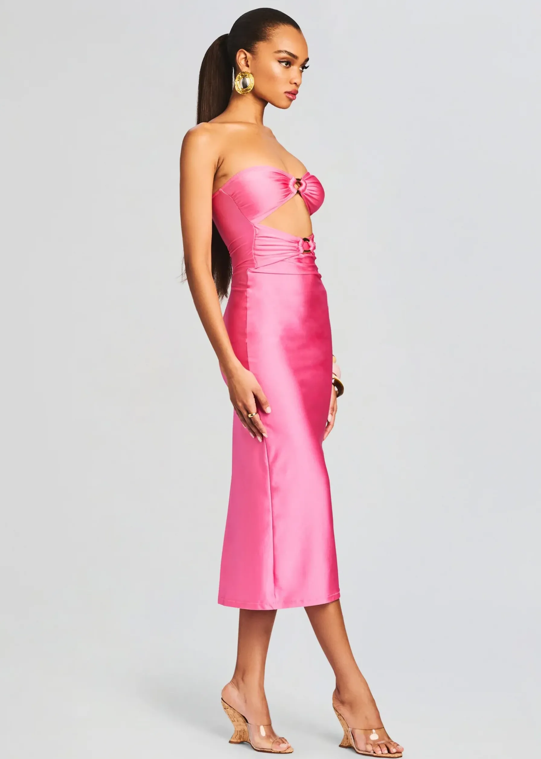 Retrofete Ida Lycra Midi Dress Rose Blossom Best