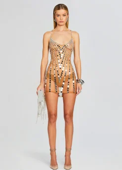 Retrofete Indie Embellished Dress Tannin Hot