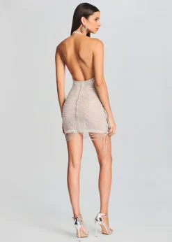 Retrofete Irina Halter Dress White/Silver Store