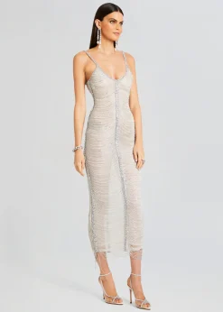 Retrofete Irina Maxi Dress White/Silver Shop