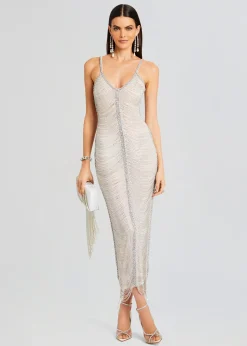 Retrofete Irina Maxi Dress White/Silver Cheap