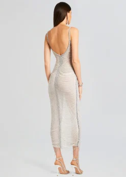 Retrofete Irina Maxi Dress White/Silver Cheap