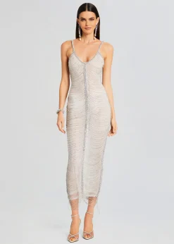 Retrofete Irina Maxi Dress White/Silver Hot