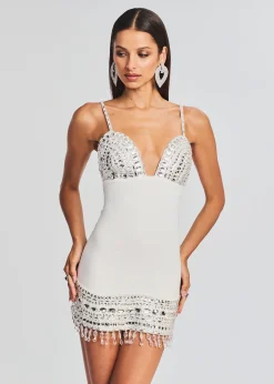 Retrofete Isadora Embellished Dress Crystal White Shop